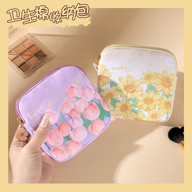 小清身新Rose Pack Pack Pack Pack Packsive Rose Toilet Bag, Middle Storage Bag,กระเป๋าผ้าอนามัยแบบพกพาสํา