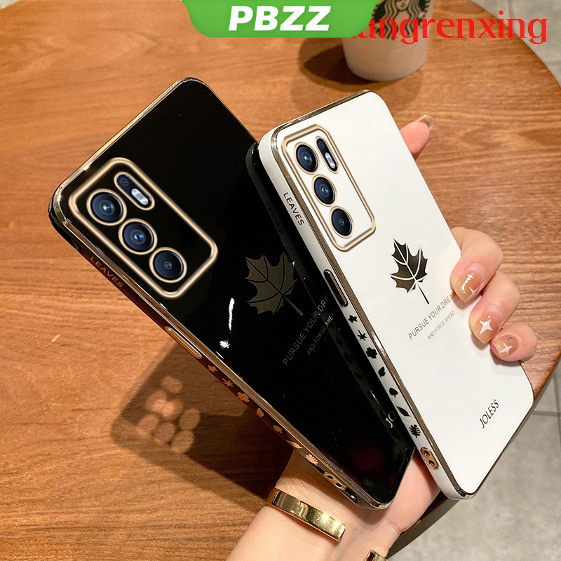 PBZZ เคสโทรศัพท์มือถือ ซิลิโคนนิ่ม กันกระแทก ลายการ์ตูนใบเมเปิ้ล สําหรับ oppo reno 6 4g a16 reno 6z 