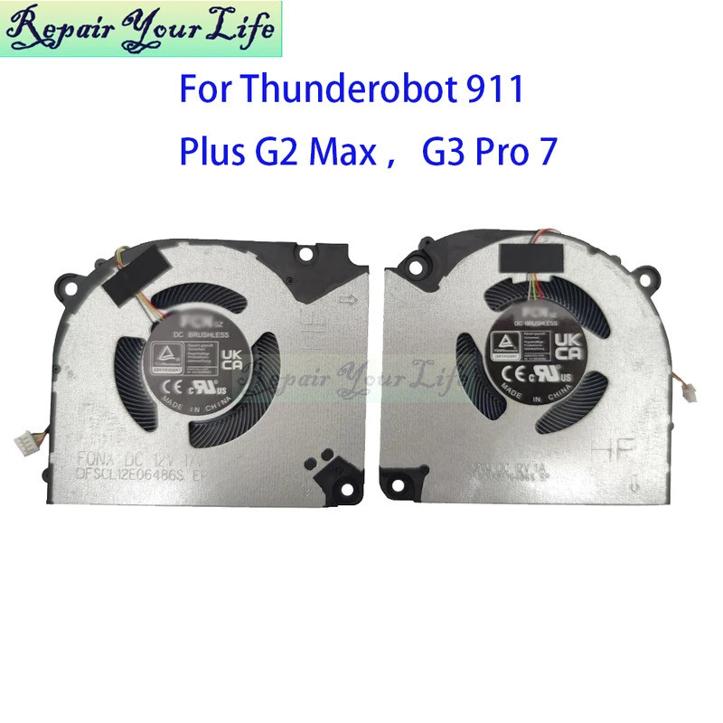 CPU GPU พัดลมระบายความร้อนสําหรับ Thunderobot 911 Plus G2 Max JT009Z00CRU 911 Plus G3 Pro 7 JT009S00