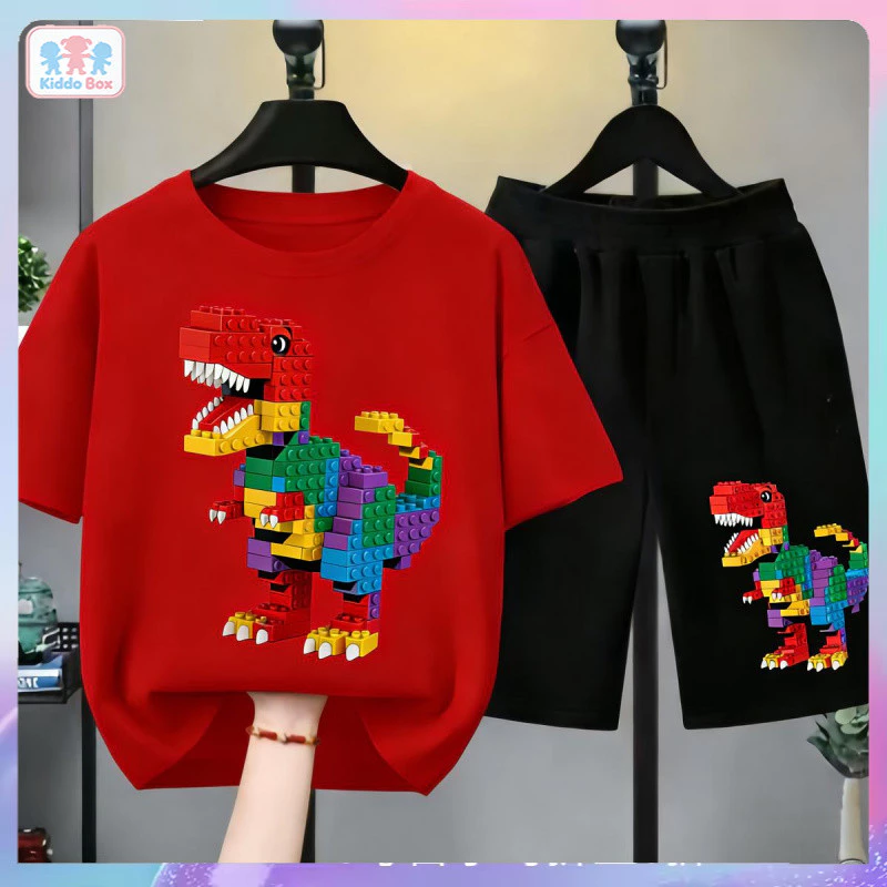 ชุดเสื้อยืดเด็กชายลายไดโนเสาร์ เลโก้ โบราวี่ สีรุ้ง thumbnail 7