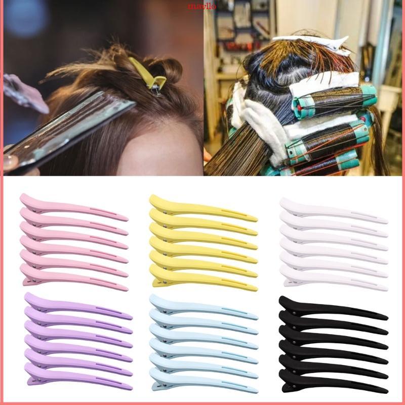 MAVLO 6 ชิ้น Duck Beak กิ๊บติดผมคลิปแบ่งผมสําหรับตัดคลิปจัดแต่งทรงผม