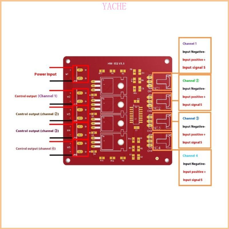 YECHE Four Channel 4 Route MOSFET ปุ่ม IRF540 MOSFET Switching Module Motor Dimmer