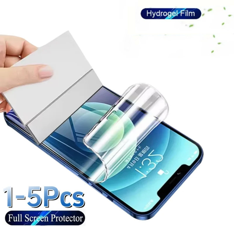 1-5Pcs Full Cover Hydrogelฟิล์มสําหรับiPhone17 16 11 14 15 13 12 Pro Maxป้องกันหน้าจอสําหรับ17E XR XS MAX 15 16 Plus