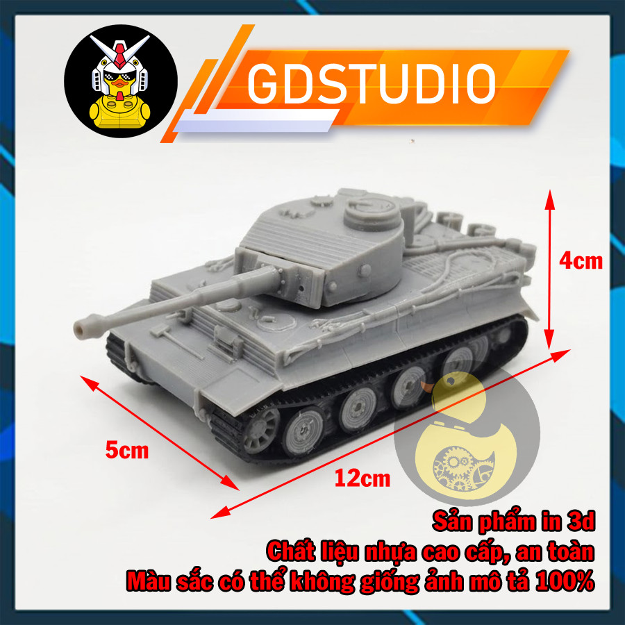 [ไม่จําเป็นต้องกาว] 3D พิมพ์ 1:72 Scale รถถังเยอรมัน Tiger I Assembly Model