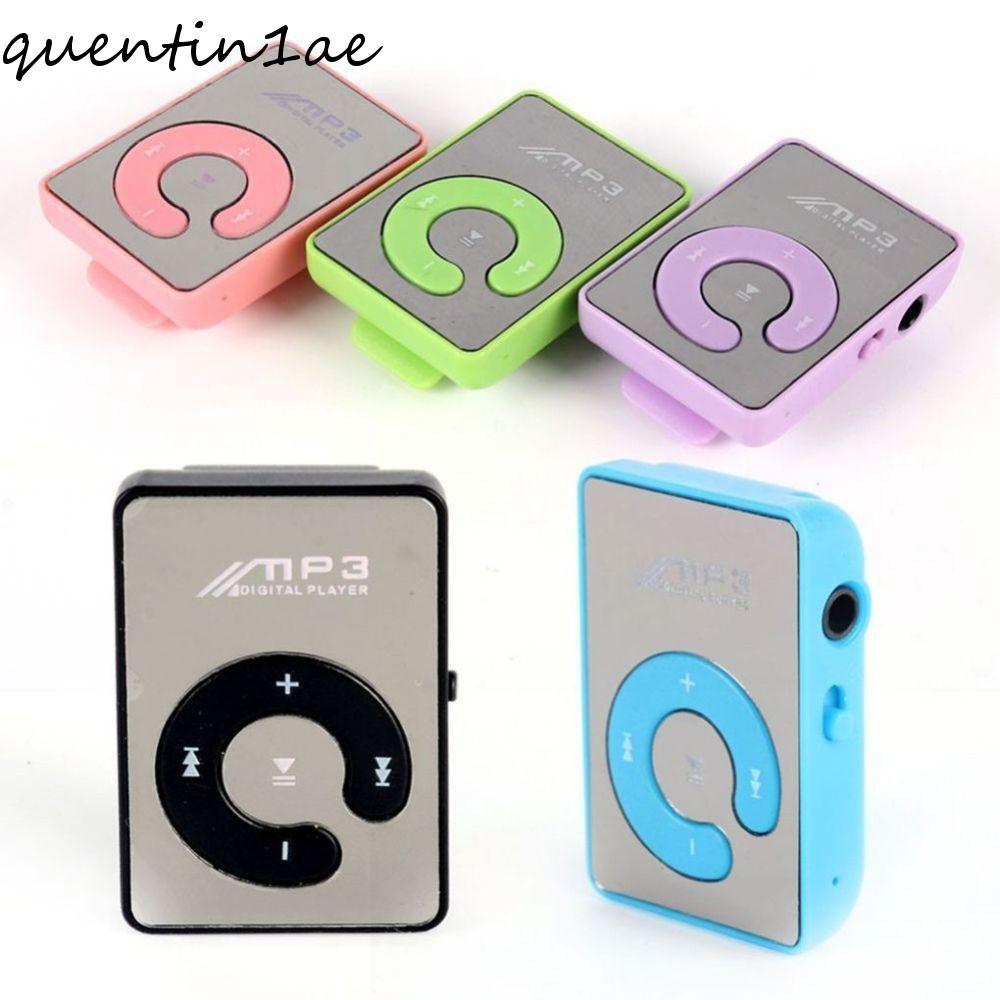 QUENTIN1AE Mp3 เครื่องเล่นเพลง TF Card Ultra Thin Sport Media Player Walkman Mini Mirror Clip U Disk