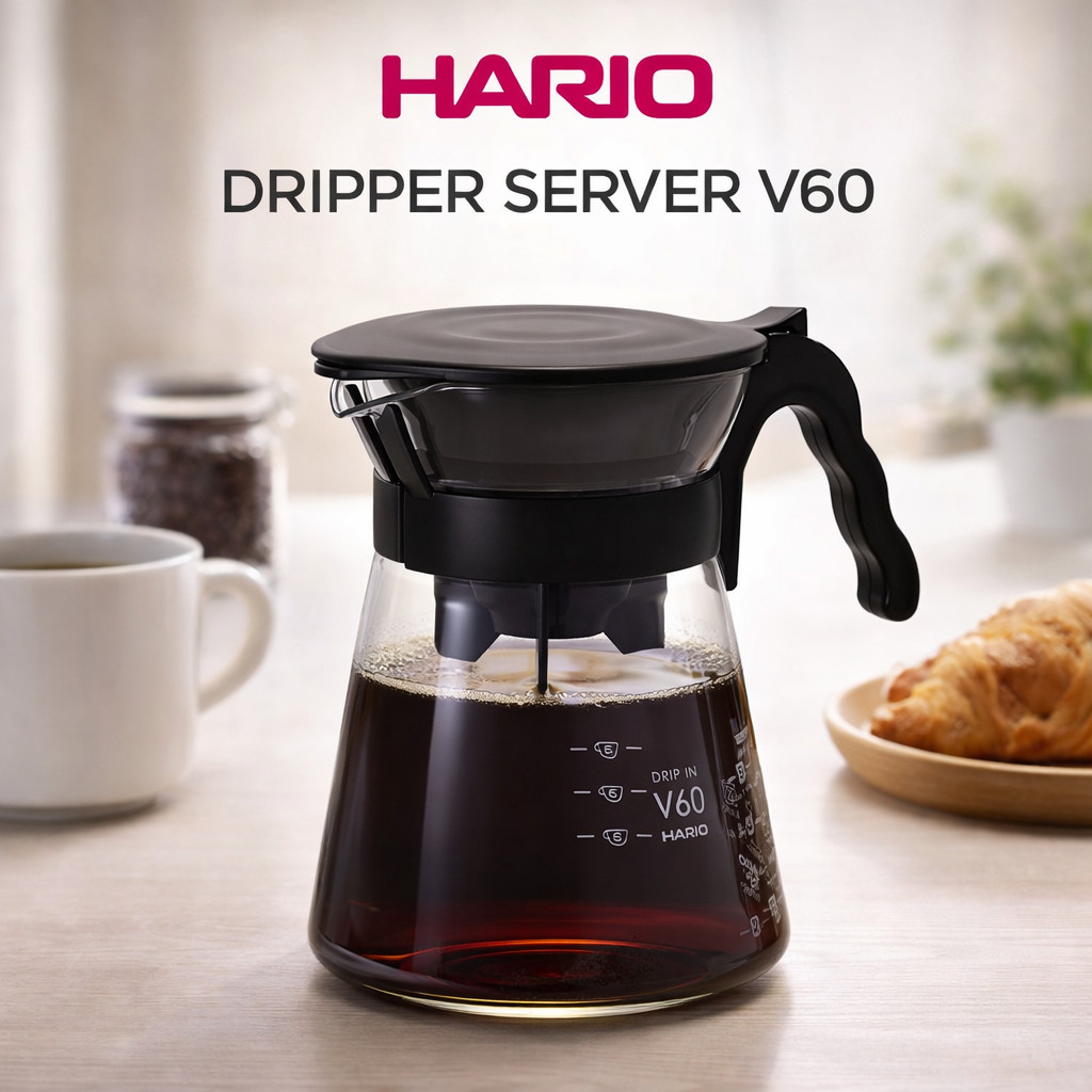 HARIO V60 Coffee Dripper Server Drip-in Coffee Hand Drip Pot for 2 People VDIR-02-B