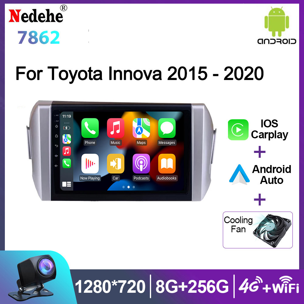 Android 14 หน้าจอรถยนต์สําหรับ Toyota Innova 2015-2020 Carplay Auto Stereo QLED Monitor android auto