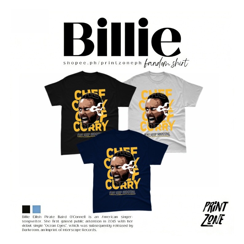 เสื้อยืด Stephen Curry "CHEF CURRY" | Golden State Warriors | เสื้อยืดลำลอง | โดย GINCHY | NBA