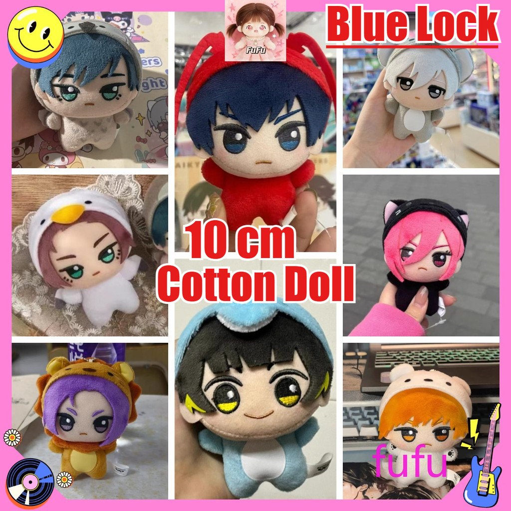 10 ซม.ตุ๊กตาผ้าฝ้ายสีฟ้าล็อคIsagi Yoichi Kaito Tasuku Senma Hyoma Plushจี้นุ่มยัดตุ๊กตาของเล่นของขวั