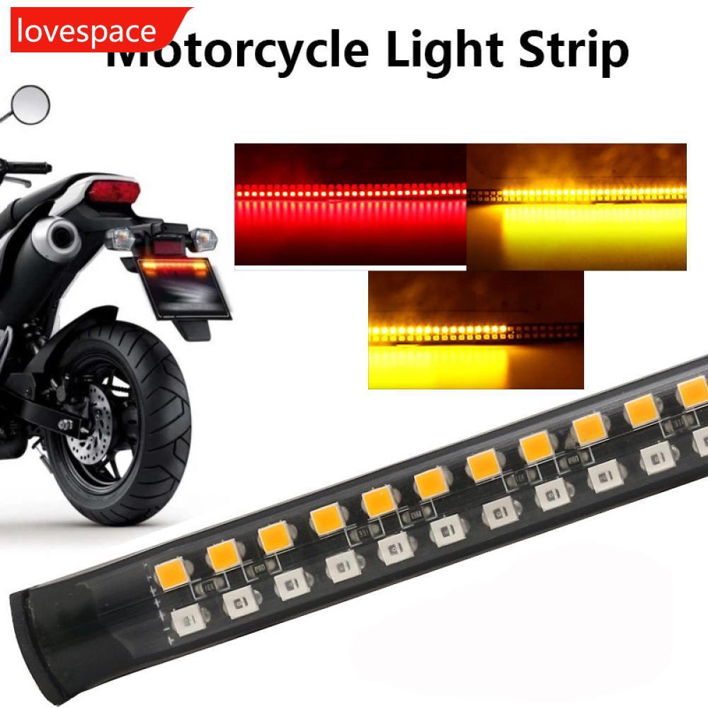 LOVESPACE รถจักรยานยนต์ Light Bar Strip หางเบรคหยุดไหลน้ําไฟเลี้ยว 60/90/120 LED แบบบูรณาการ SMD สีแ