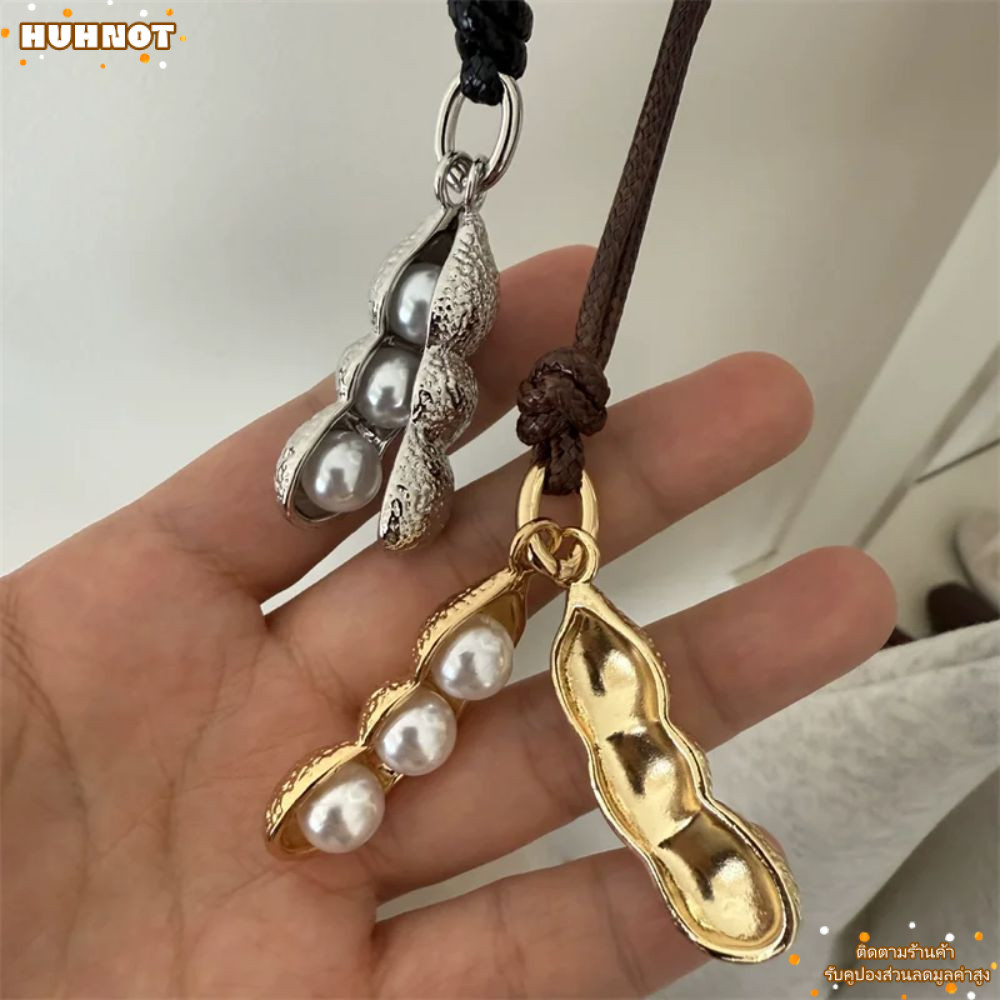สร้อยคอลม-metal chain แบบ pea pod พร้อมห่วงโซ่ประณีตสำหรับผู้หญิง