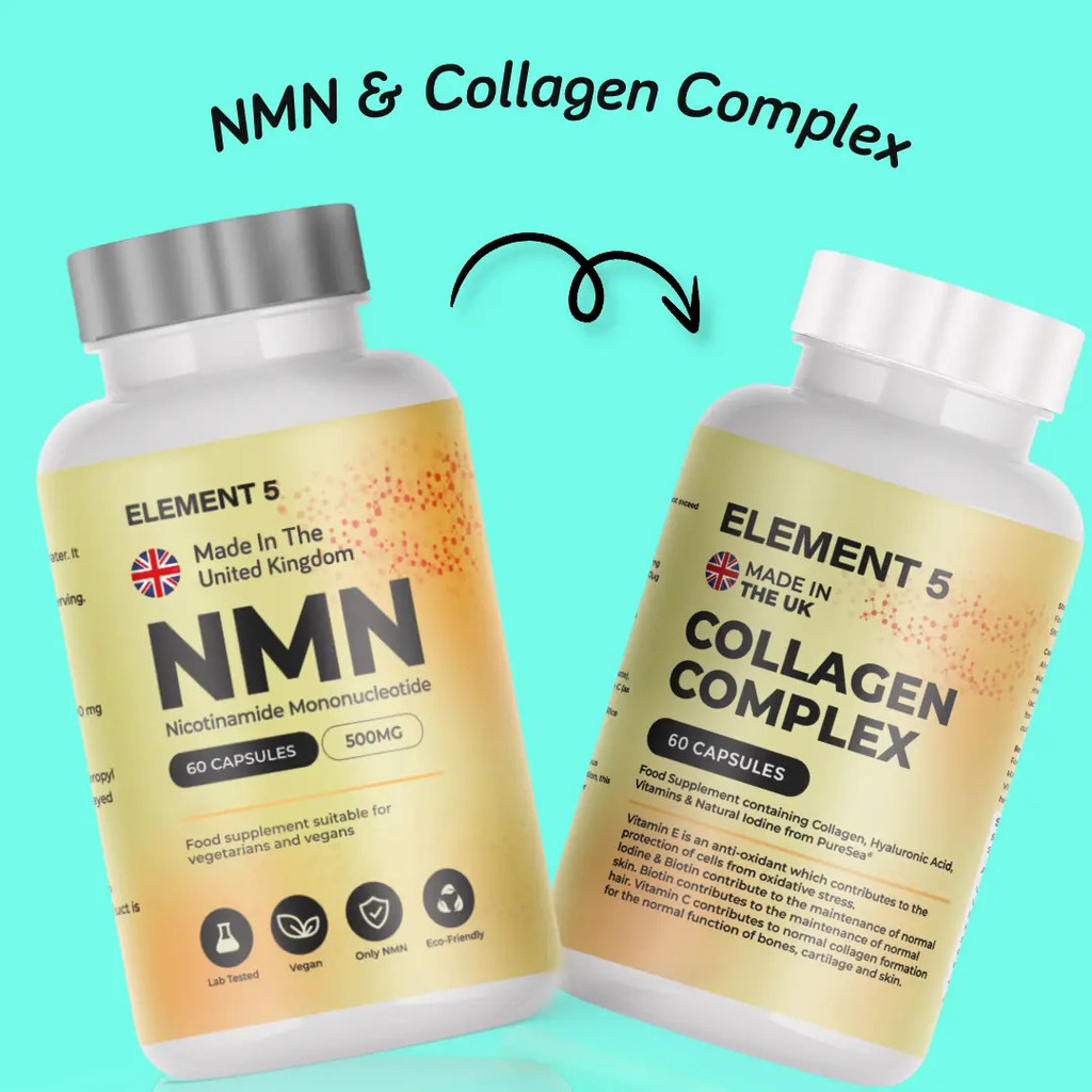 NMN & Collagen Complex_bundle from Element 5 - 60 แคปซูล NMN และ คอลลาเจนทะเลสำหรับใช้ 2 เดือน
