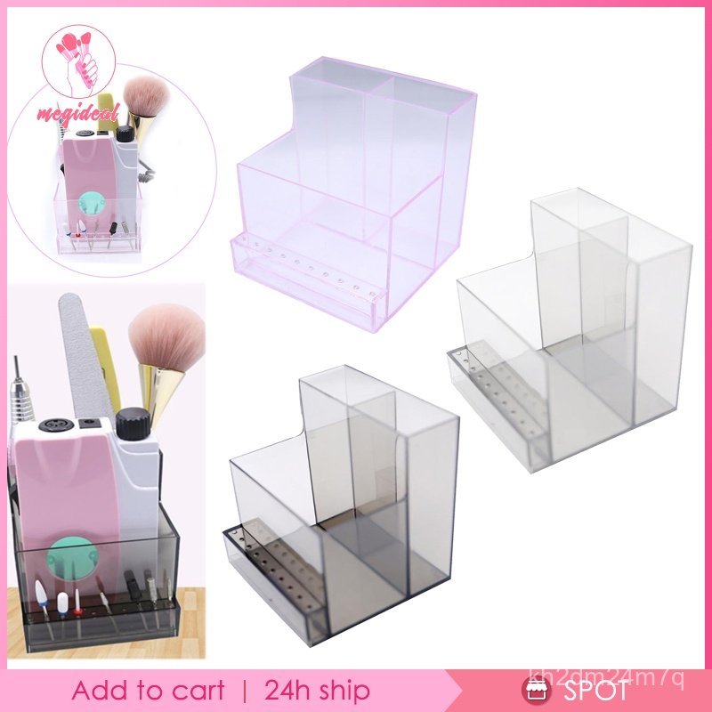 10 Holes Bits Holder Stand Tools Container Transparent