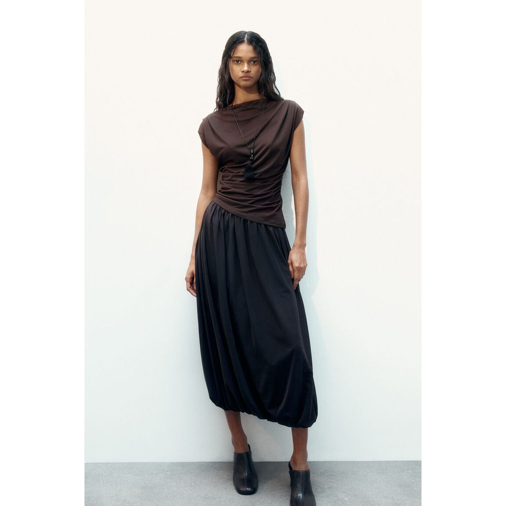 H&M(เอชแอนด์เอ็ม) เสื้อคอเรือ ดีไซน์พริ้วไหว Women Draped boat-neck top 1314284_1