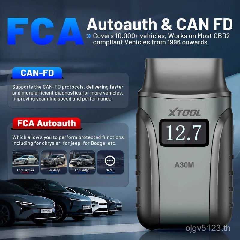 XTOOL Anyscan A30M OBD2 เครื่องสแกนเนอร์เครื่องมือวินิจฉัยบลูทูธเครื่องสแกนเนอร์รถยนต์อายุการใช้งานฟ