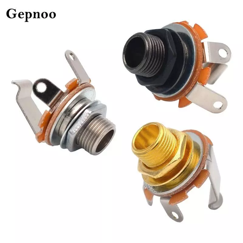 [Gepnoo] แจ็คสเตอริโอ 1/4 ", แจ็คเมาท์แผงโมโน 6.35 มม., แจ็คอินพุตกีตาร์หญิง 1/4 นิ้วสําหรับ DIY ซ่อมเท้าเหยียบสวิตช์เท้า