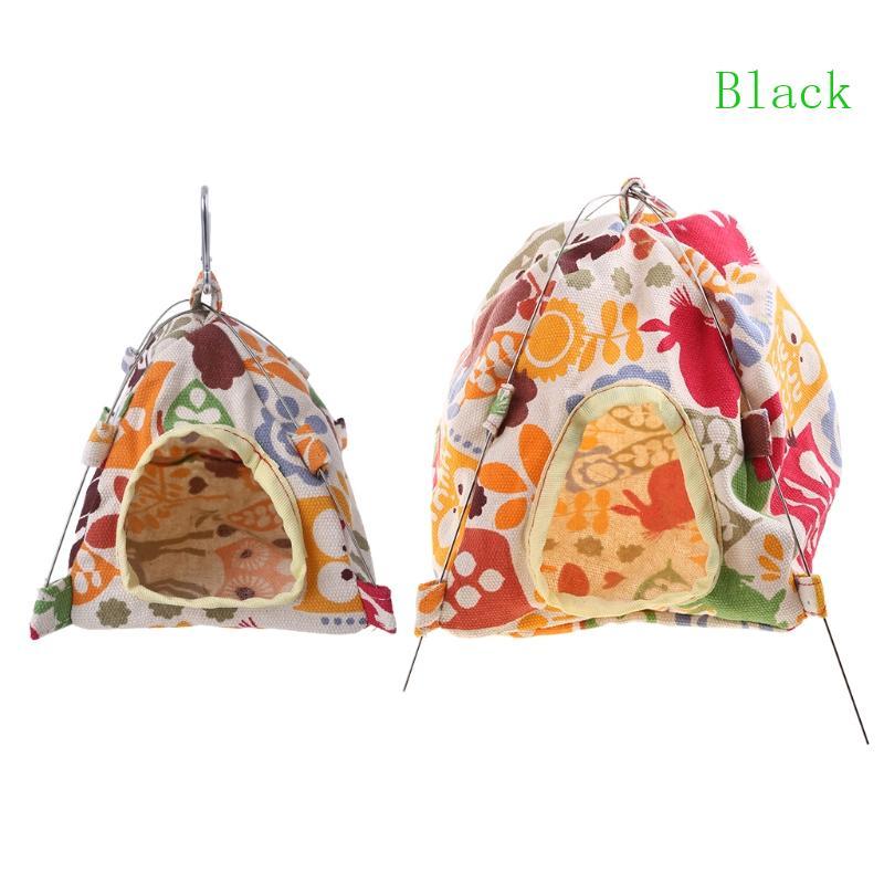 สีดํานกแขวนเปลญวนสําหรับกรงถ้ํารังเต็นท์บ้านซ่อนนกแก้ว Snuggle Hut