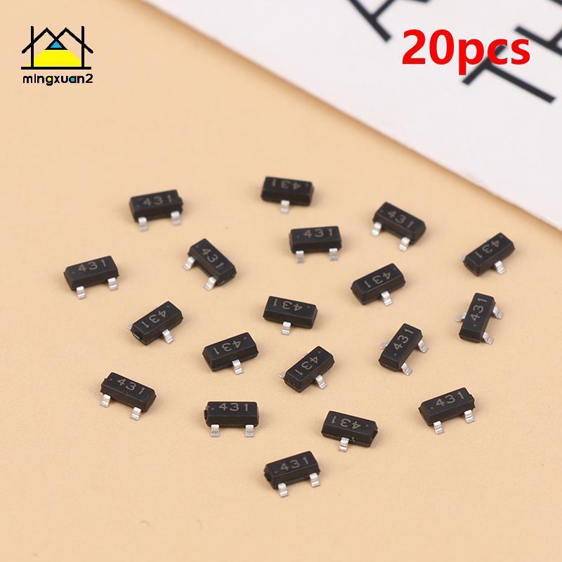 Mingxuan2 20pcs TL431 0.5% Precision ชิปทรานซิสเตอร์ SOT-23 CJ431 TL431A อุปกรณ์เสริมอิเล็กทรอนิกส์ 