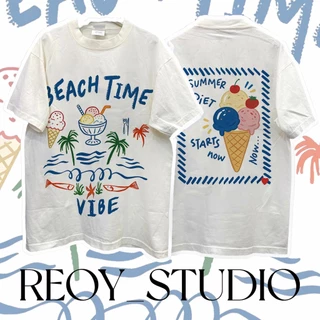 เสื้อยืด oversize เกาหลี สงกรานต์ ผ้าเทคโนโลยี จากอเมริกา ผลิตโดยร้าน งานใหม่เป็นงานมือ unisex ใส่ได้ทั้ง ชายหญิง #001