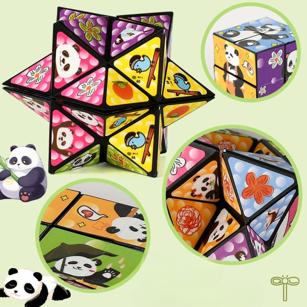 (จัดส่งในพื้นที่) เด็กการศึกษา Panda Cube สมอง Teaser ความเครียดบรรเทา 3D Fidget ปริศนาของเล่นสําหรับ Travel Party Gif