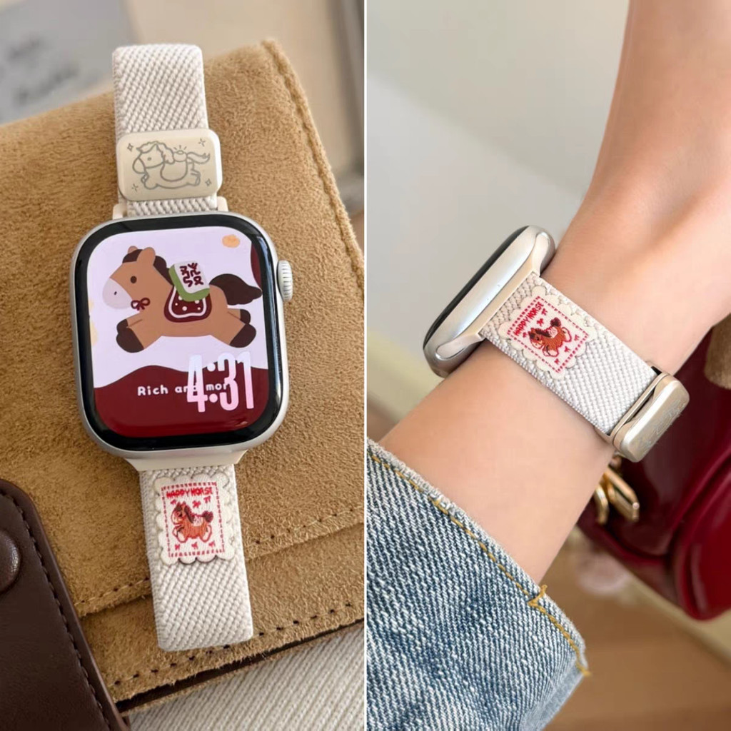 ความยืดหยุ่นหัวเข็มขัดแม่เหล็กไนล่อนห่วงสายสําหรับแอปเปิ้ลดูวงบางผู้หญิงน่ารักชุด11 10 42มิลลิเมตร46มิลลิเมตร41มิลลิเมตร40มิลลิเมตร45มิลลิเมตร44มิลลิเมตร38มิลลิเมตร49มิลลิเ