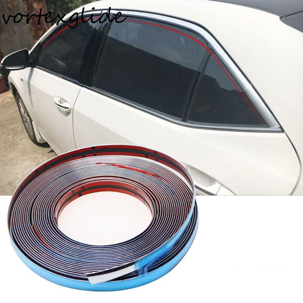 VORTEXGLIDE แถบตกแต่งรถจัดแต่งทรงผม Scratch-Proof Silver 3M Moulding จัดแต่งทรงผม Trim ประตูหน้าต่าง