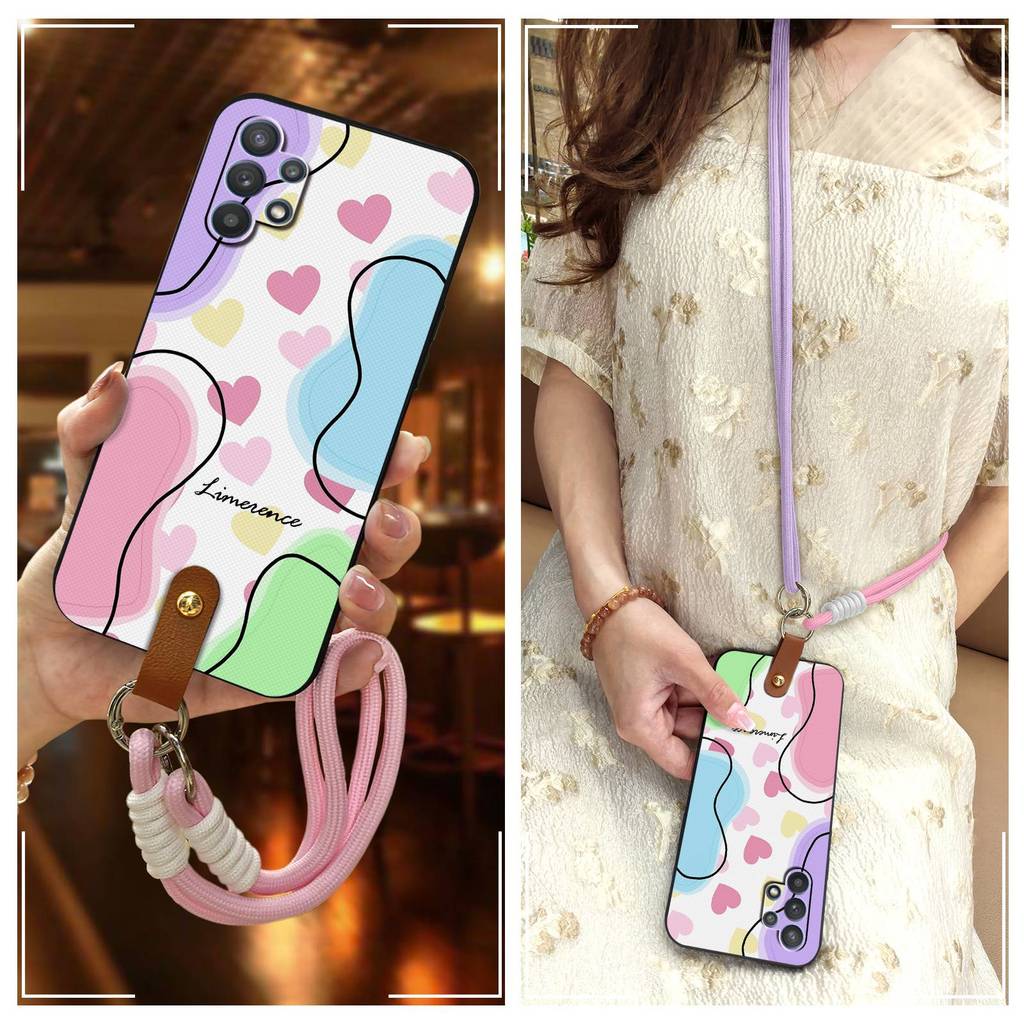 รุ่น Q คู่ Samsung A32 5G/Jump/SM-A326B/M32 5G อินเดียเคสโทรศัพท์แบบพกพา Lanyard Cooling Trend Digit