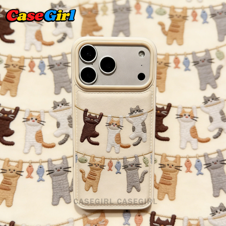 『✅โปรโมชั่น』เคสไอโฟน iPhone 15 11 13 17 12 16 14 Pro Max 15 14 16 Plus คิ้วฮิต ลายแมวติดเสื้อน่ารักสุดๆ อินส์ กันกระแทก