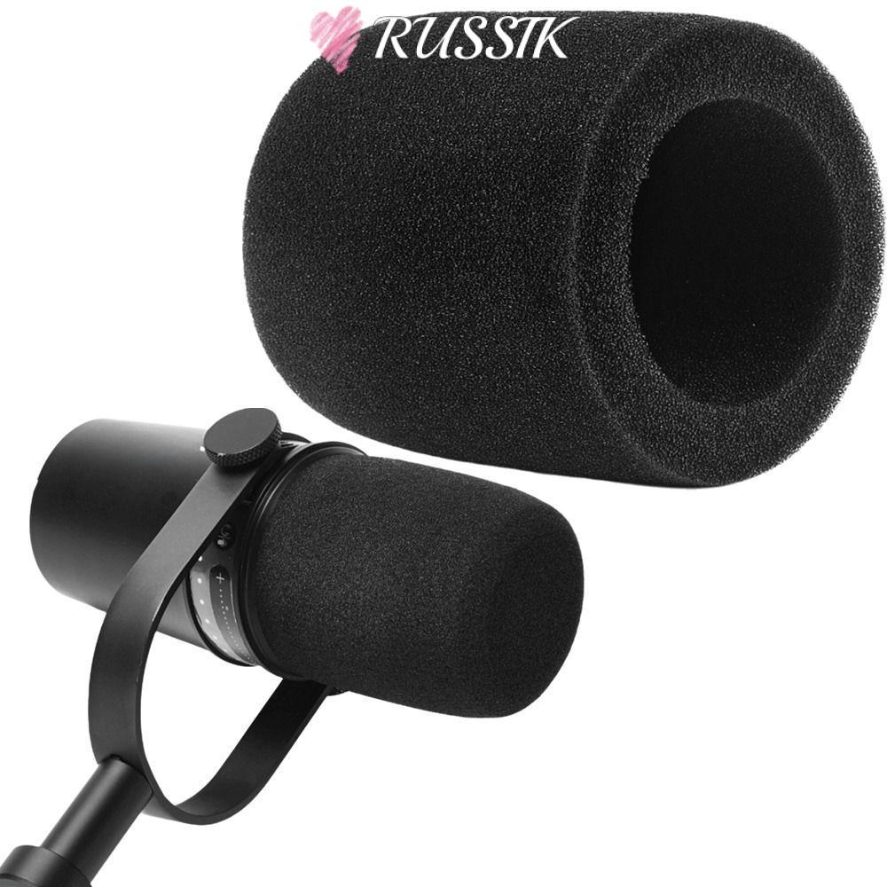 RUZSIK Mic ฝาครอบกระจก, เปลี่ยนไมโครโฟนกันลม Pop Filter, การเพิ่มประสิทธิภาพเสียง Flocked ฟองน้ําโฟม