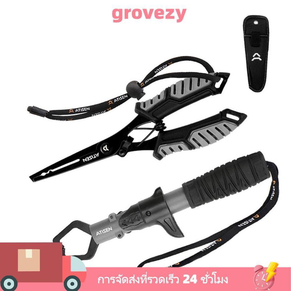 GROVEZY Cutthroat คีมตกปลาสแตนเลส ป้องกันการกัดกร่อน แยกแหวนและใช้งานหลากหลายสำหรับการตกปลาในน้ำทะเล
