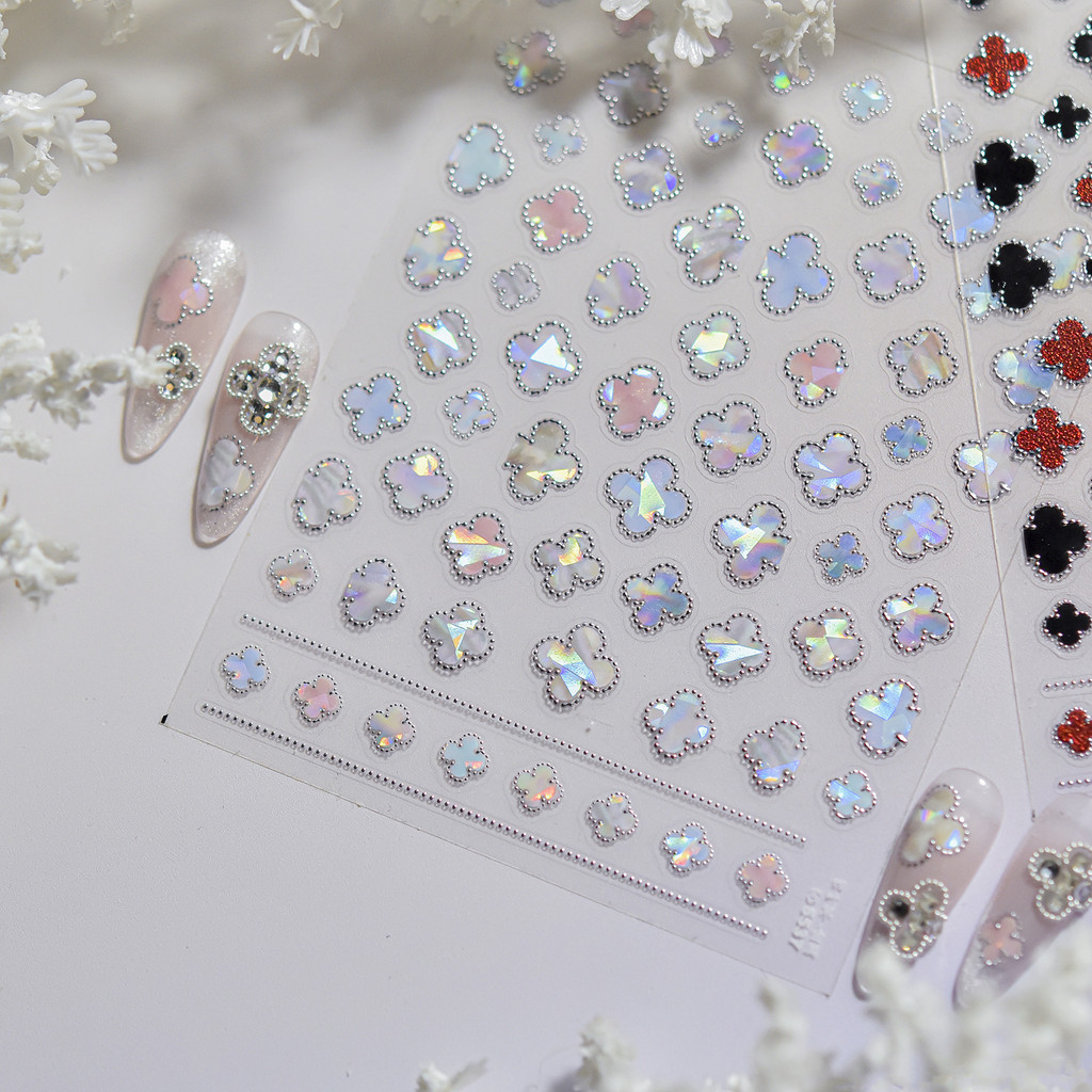 [Meow.sensei] tomoni Gilding สติ๊กเกอร์ติดเล็บขายดีสติ๊กเกอร์ติดเล็บเรียบง่ายทันสมัยสติกเกอร์โคลเวอร์สี่ใบระดับไฮเอนด์แต่งเล็บสไตล์ผสม - รูปที่ 2