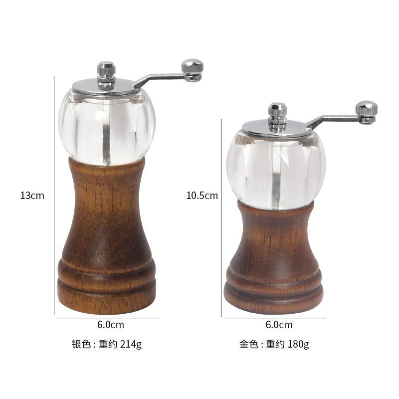 现磨胡椒磨粉器亚克力胡椒磨厨房玫瑰盐研磨器快速出粉厨房调味瓶1.7Freshly Ground Pepper Mill Acrylic Pepper Mill Kitchen Rose Salt Mi