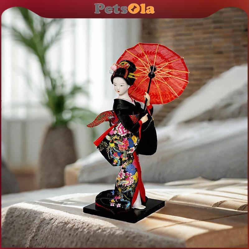 PETSOLA ญี่ปุ่น Geisha ตุ๊กตากิโมโนตกแต่ง Handcrafted เอเชีย Geisha สะสมหุ่นสําหรับบาร์ห้องนั่งเล่นส
