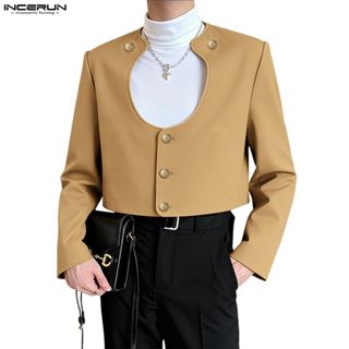 ชุดสูทแขนสั้นสำหรับผู้ชาย ออกแบบด้วยหัวเข็มขัดโลหะและดีไซน์ก…