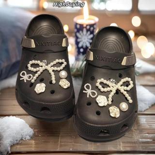 อุปกรณ์ประดับรองเท้า พร้อมมุกและโบว์ ออกแบบเองได้ ตกแต่งแบบส…