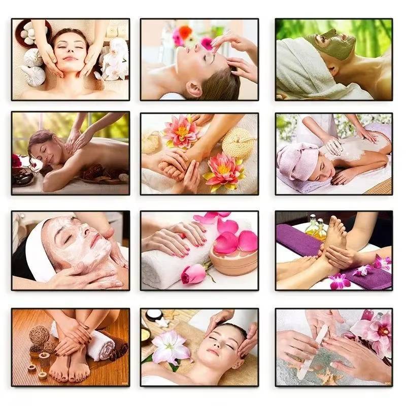 Luxury Spa นวดความงาม Facial Art HD โปสเตอร์ไม่มีกรอบผ้าใบภาพวาดไทย Body ความงาม Wall Decor สําหรับ Home Salon
