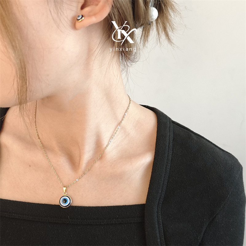 YX Evil Eye ชุดเครื่องประดับ Boho สไตล์ Y2K สร้อยคอนิกซีลและต่างหู สำหรับงานปาร์ตี้ ราคา ถูกที่สุด ดีลบีเคเค แกลเลอรีภาพที่ 4