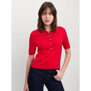 [Pomelo] เสื้อโปโลถักแขนสามส่วน / Knitted Three-Quarter-Sleeve Polo Top