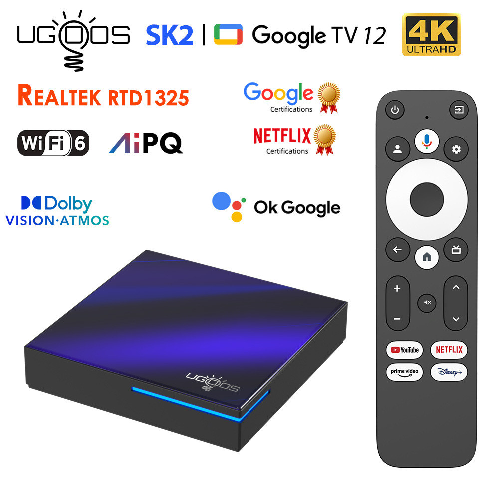 Ugoes SK2 Google TVBox Netfix Google ใบรับรอง DolbyAtmos