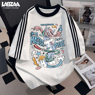 LABZAA ใหม่ล่าสุด🐰ลายพิมพ์กระต่าย เสื้อยืดแนวเกาหลี ผ้าหนายั…