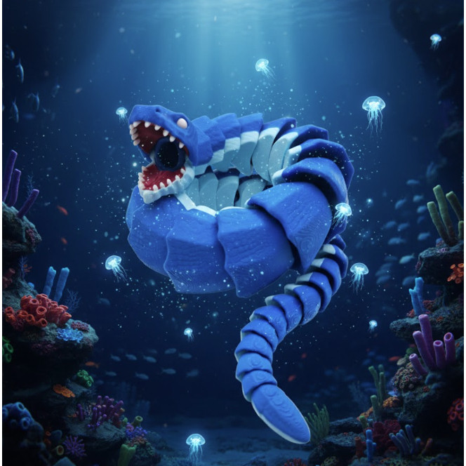 SCP 3000 Sea Searpen Articulation ของเล่น Kaiju Musuh Bloop EL maja - รูปที่ 2