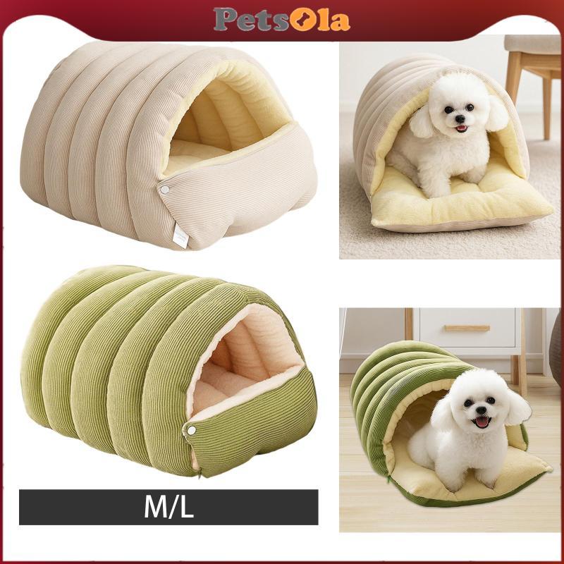 PETSOLA ฤดูหนาวถ้ําแมวลูกแมว Shelter PP ผ้าฝ้ายอุ่นนุ่มผ้าห่มสําหรับสัตว์เลี้ยงขนาดเล็ก Ideal Home Hideaway