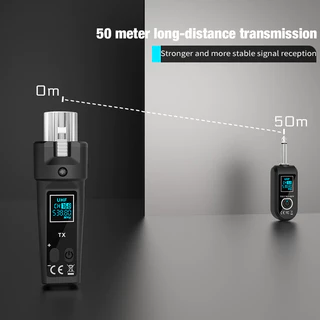 WTU06 เครื่องส่งและรับสัญญาณ Wireless XLR ระบบไมโครโฟนไร้สาย แบตเตอรี่ใช้งานได้ 8 ชั่วโมง ระยะทาง 164 ฟุต ตัวส่ง