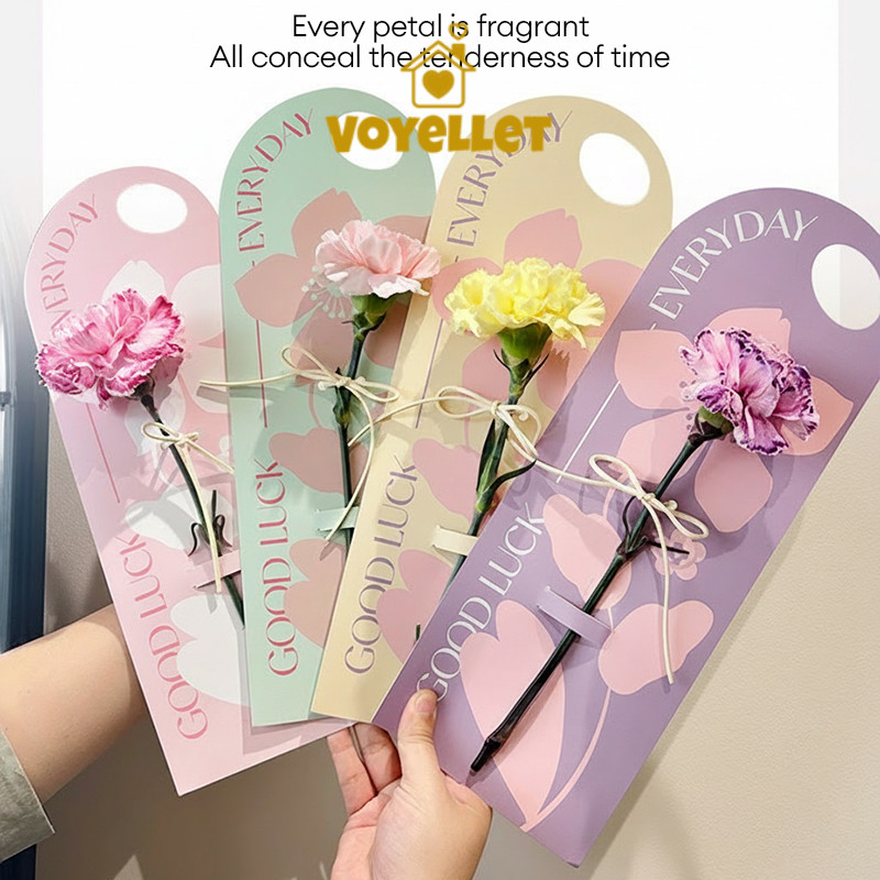 Voyellet ดอกไม้ก้านเดี่ยวพร้อมการ์ดดอกไม้แบบถือ บรรจุภัณฑ์สไตล์แคปซูล เหมาะสำหรับเทศกาลคริสต์มาสและปีใหม่ ราคา ถูกที่สุด ดีลบีเคเค แกลเลอรีภาพที่ 4