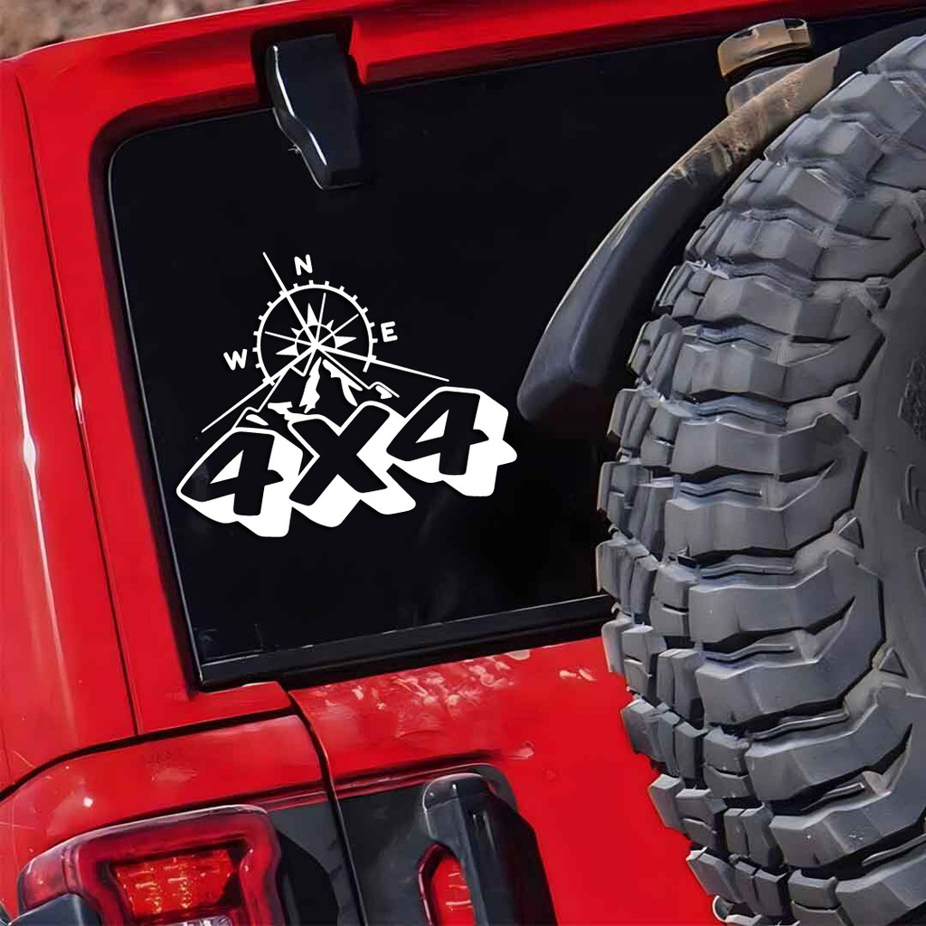 4X4 Mountain Compass creative&Funnyสติกเกอร์สําหรับแฟนๆและคนรักการ์ตูนคุณภาพสูงสําหรับรถบรรทุกรถยนต์