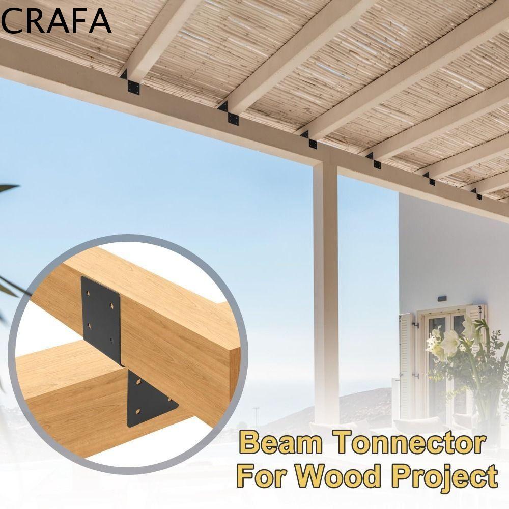 CRAFA Pergola ชุด, ขายึด Pergola แบบปรับได้สําหรับงานหนัก, ตัวยึดสีดําโลหะทนต่อการกัดกร่อนรองรับดาดฟ