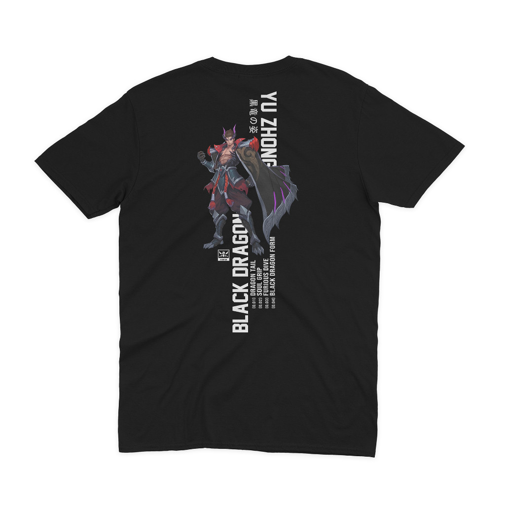เสื้อยืด MLBB Yu Zhong (Black Dragon) HERO MLBB PREMIUM FH