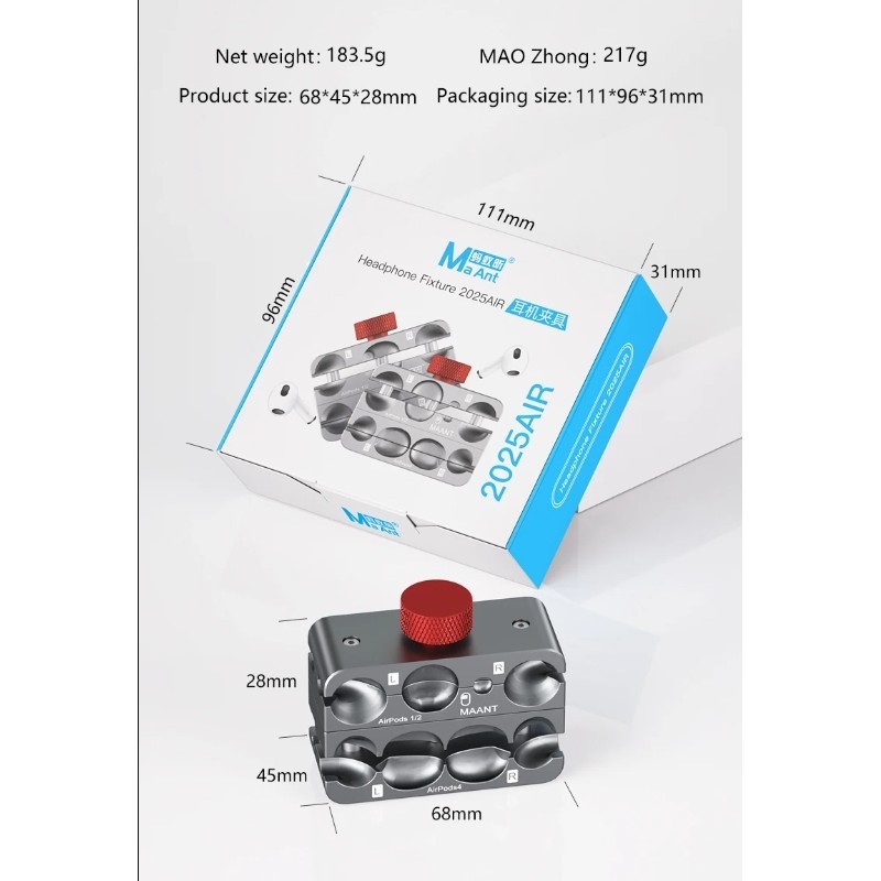 อุปกรณ์ยึดหูฟัง หมุนได้ 360° รุ่น 2025Air สำหรับซ่อม AirPods / AirPods Pro MAANT-P2