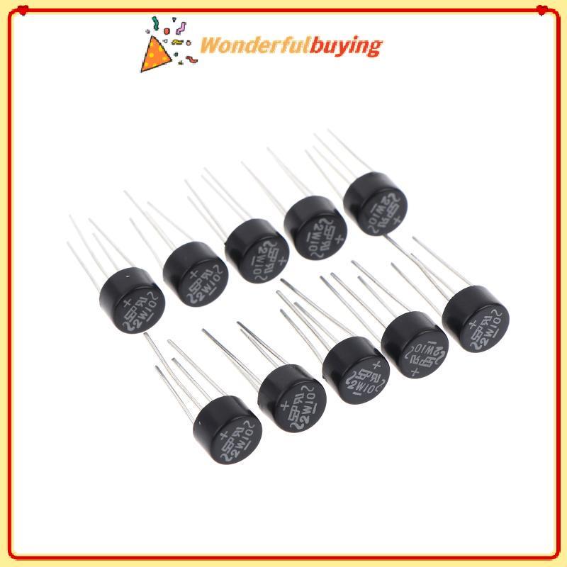 WBTH 10/20/30Pcs ใหม่ 2W10 2A/1000V ไดโอดสะพาน Rectifier รอบ Vridge Rectifier Bridge Sta Vary