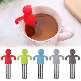 XIBODI Little Man Shaped Teaware Silicone Saco De Chá De Aço Inoxidável Coador De Folhas Soltas